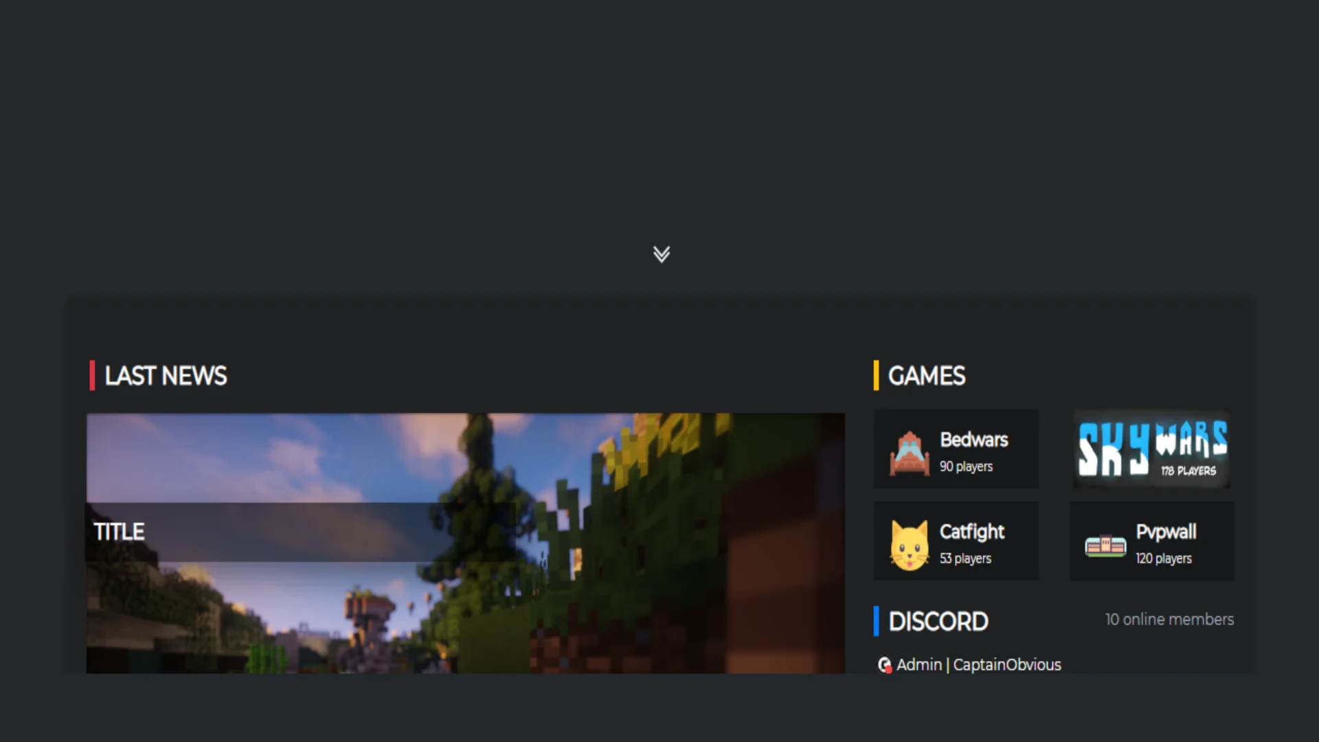 Community site, with live player counts per game
